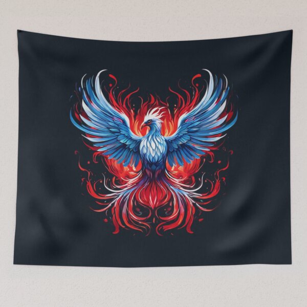 Item preview, Red White and Blue Phoenix Art designed and sold by Planetporridge.