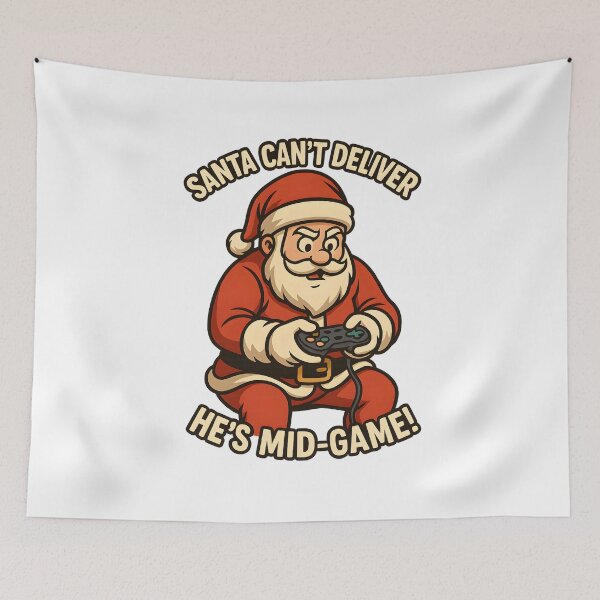 Item preview, Gamer Santa – Santa Can’t Deliver, He’s Mid-Game designed and sold by SVALANART.