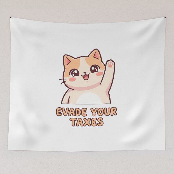 Item preview, Cute Cat Giving Playful Tax Advice designed and sold by ericvonberner.