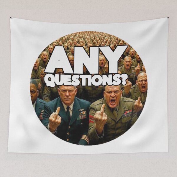 Item preview, Any Questions; Enough is Enough; designed and sold by StickerApe.
