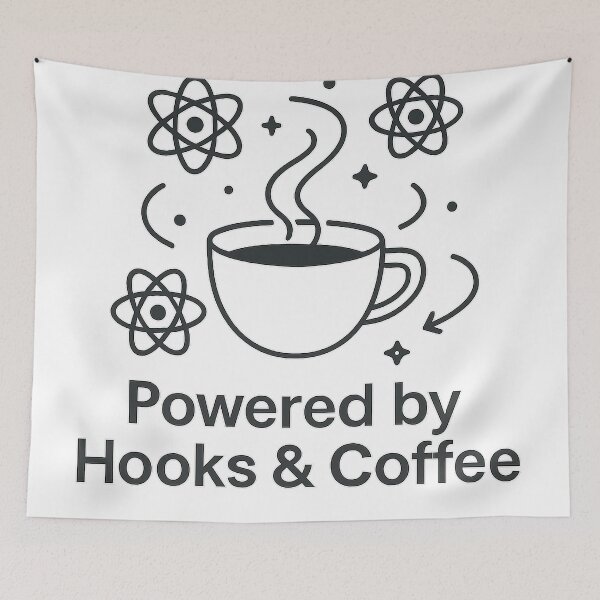 Item preview, React Developer Powered by Hooks & Coffee designed and sold by techy-rrr.