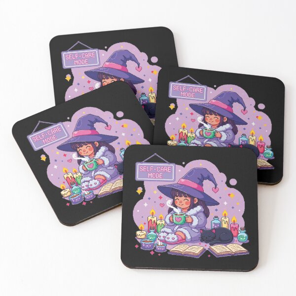 Item preview, Cozy Pixel Self-Care Witch – Pastel Witchcore Aesthetic Relaxing Tea Sticker designed and sold by Pixel Girl Aesthetic Studio.