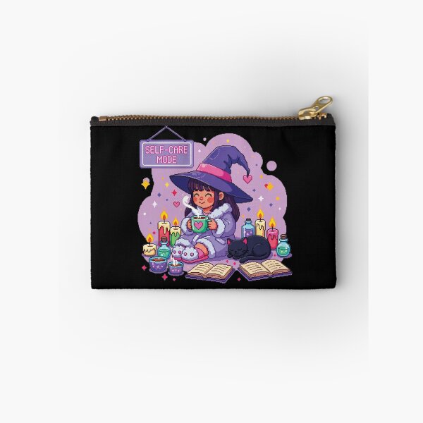 Item preview, Cozy Pixel Self-Care Witch – Pastel Witchcore Aesthetic Relaxing Tea Sticker designed and sold by Pixel Girl Aesthetic Studio.