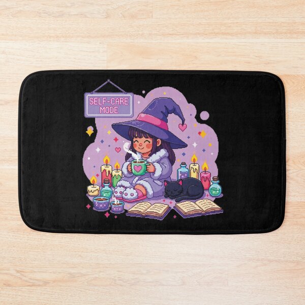 Item preview, Cozy Pixel Self-Care Witch – Pastel Witchcore Aesthetic Relaxing Tea Sticker designed and sold by Pixel Girl Aesthetic Studio.