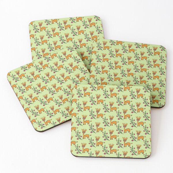 Item preview, Cute Baby Giraffe and Leaves Doodle Seamless Pattern - Safari Nursery Print designed and sold by NgernPhanLan.