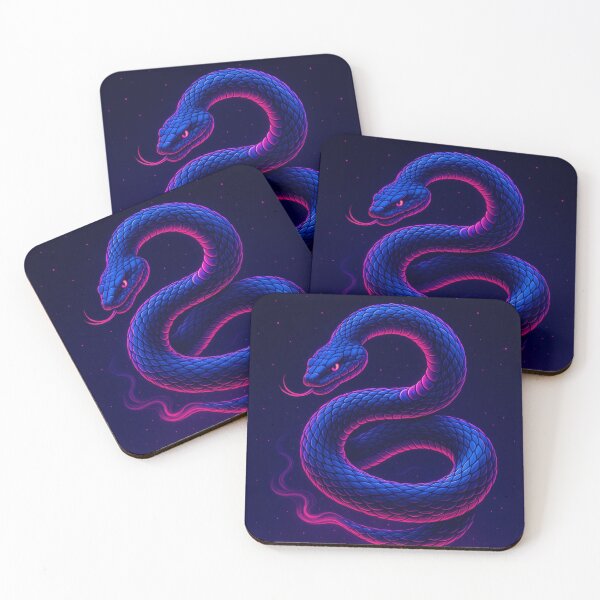 Item preview, Neon Serpent – Vaporwave Spiral Snake Art designed and sold by GolabMagic.