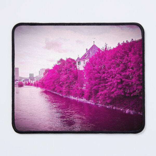 Item preview, Hardturm Zürich in Pink – Artistic Scenery on the Limmat / Swiss Artwork Photography designed and sold by Raphael Wolf.