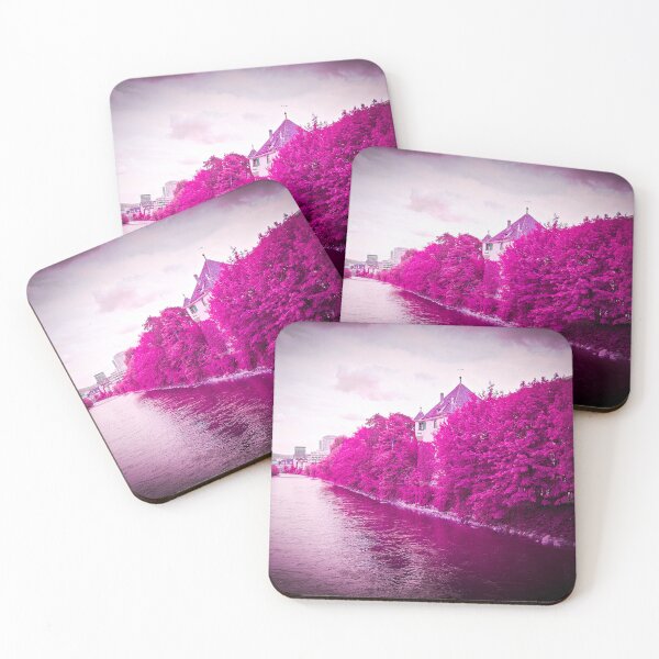 Item preview, Hardturm Zürich in Pink – Artistic Scenery on the Limmat / Swiss Artwork Photography designed and sold by Raphael Wolf.