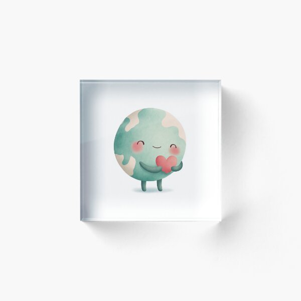 Item preview, Cute Kawaii Earth Holding a Heart – Love Our Planet designed and sold by fadiabb87.