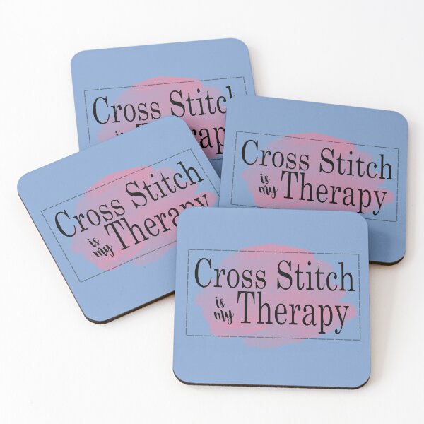 Item preview,  Cross Stitch is My Therapy - black designed and sold by MarigoldandLily.