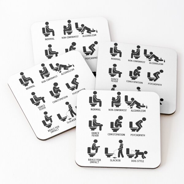 Item preview, Funny Toilet Postures Chart: Adult Bathroom Humor Pictograms designed and sold by Colorful-Garden.