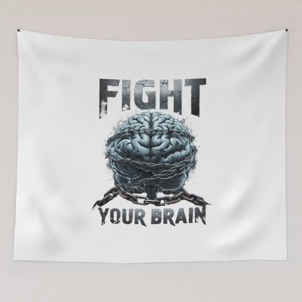 Item preview, Fight Your Brain: Mental Health Warrior - Barbed Wire & Chain Design designed and sold by Choploop.