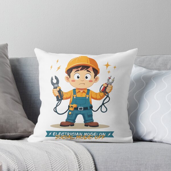 Item preview, Electrician Mode On Social Mode Off – Kawaii Electrician Funny Work T-Shirt designed and sold by Design-Pro-21.