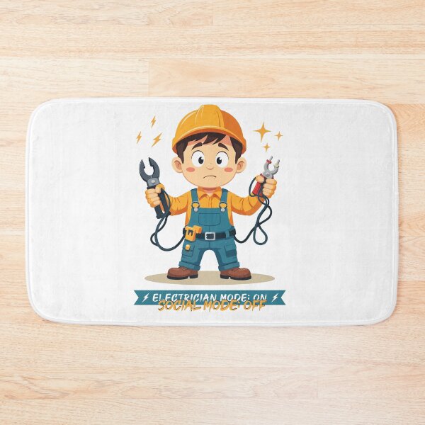 Item preview, Electrician Mode On Social Mode Off – Kawaii Electrician Funny Work T-Shirt designed and sold by Design-Pro-21.
