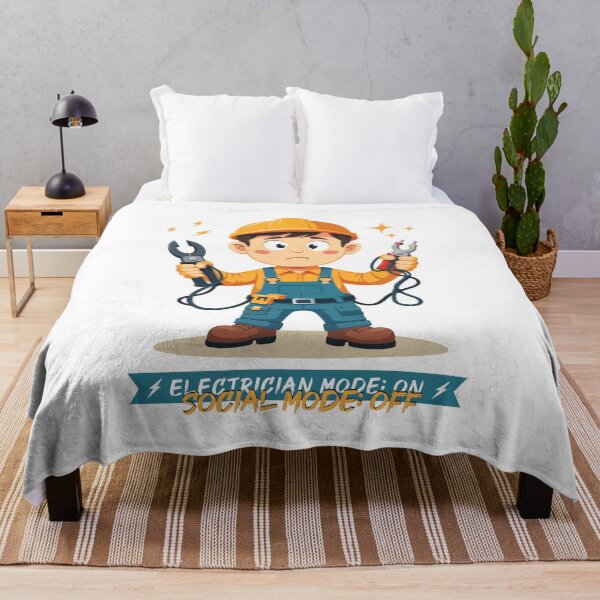 Item preview, Electrician Mode On Social Mode Off – Kawaii Electrician Funny Work T-Shirt designed and sold by Design-Pro-21.