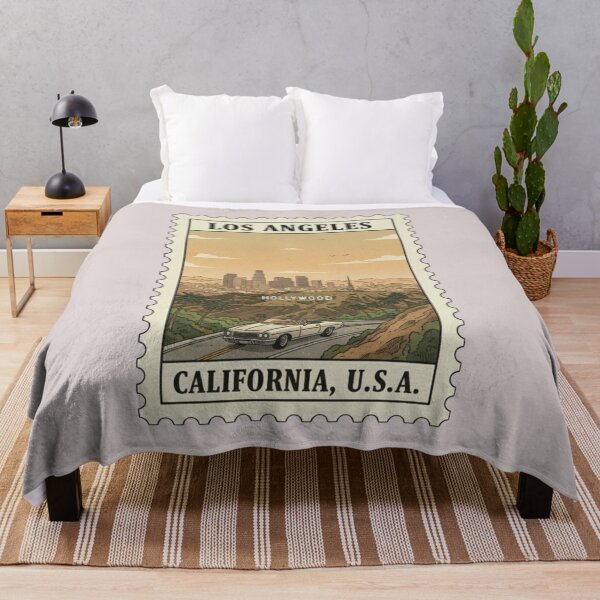 Item preview, Vintage Los Angeles California City Illustration Stamp designed and sold by allaboutstamps.