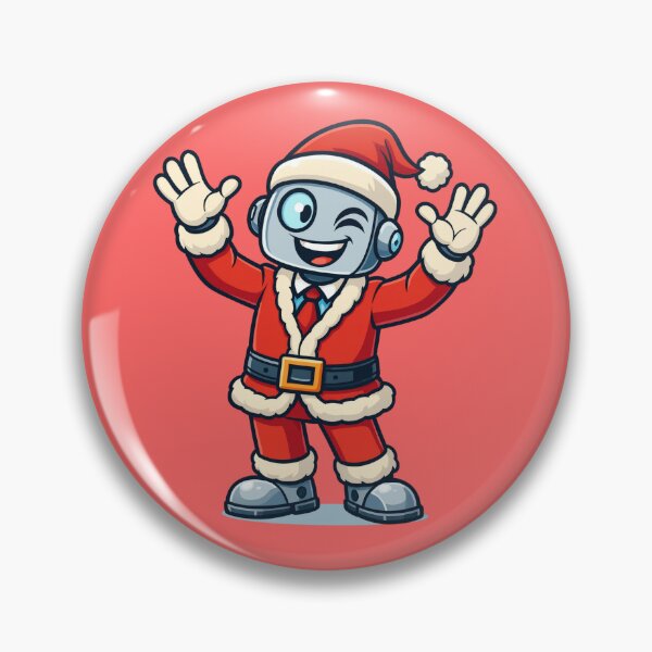 Item preview, Cute Winking AI Robot Santa designed and sold by DigiHub Linker.
