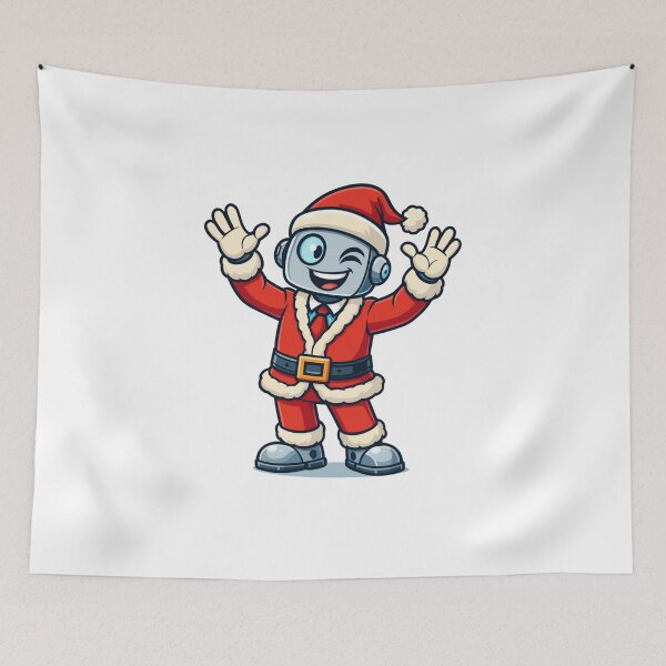 Item preview, Cute Winking AI Robot Santa designed and sold by DigiHub Linker.