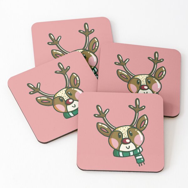 Item preview, Cute Rudolph-Style Reindeer – Kawaii Christmas Art designed and sold by Cuuut.design.