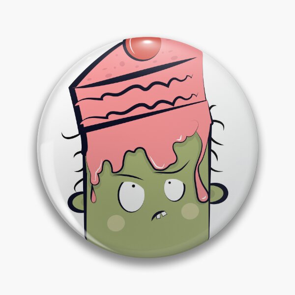 Item preview, Grumpy Zombie Monster with Cake Head Sticker | Funny Pink Icing Dessert Art designed and sold by Cute & Unhinged.