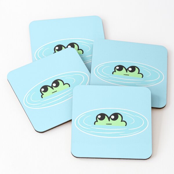 Item preview, Straight Face Frog Emoji – Calm Frog in puddle Expression designed and sold by SolarWayfarer.