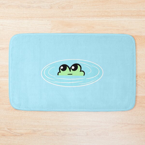 Item preview, Straight Face Frog Emoji – Calm Frog in puddle Expression designed and sold by SolarWayfarer.