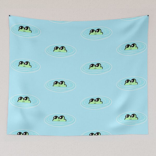 Item preview, Straight Face Frog Emoji – Calm Frog in puddle Expression designed and sold by SolarWayfarer.