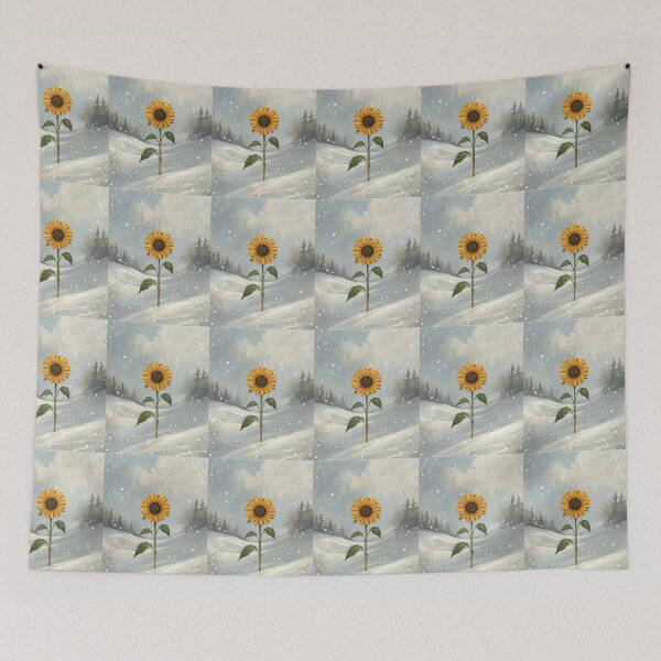 Item preview, Sunflower, magic flower in unexpected place, winter wonderland  designed and sold by digitalbitcraft.