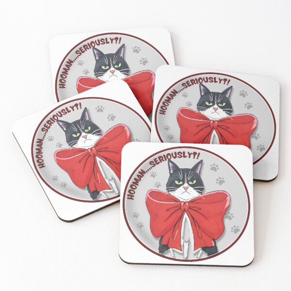 Item preview, Hooman Seriously Sarcastic Cat Art Print designed and sold by LP Slow Art.