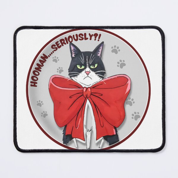 Item preview, Hooman Seriously Sarcastic Cat Art Print designed and sold by LP Slow Art.