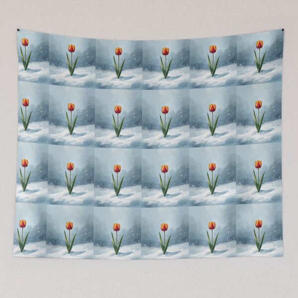 Item preview, Tulip, magic flower in unexpected place, winter wonderland  designed and sold by digitalbitcraft.