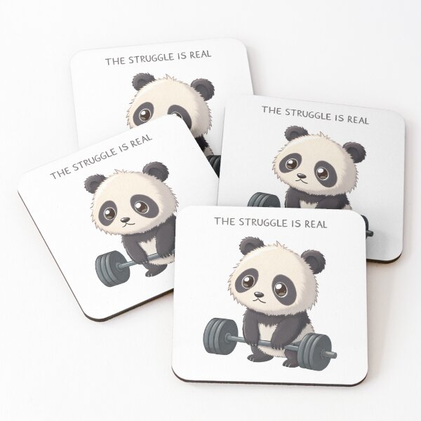 Item preview, Cute Panda Weightlifting – The Struggle Is Real Gym Humor Design designed and sold by PLisasPets.