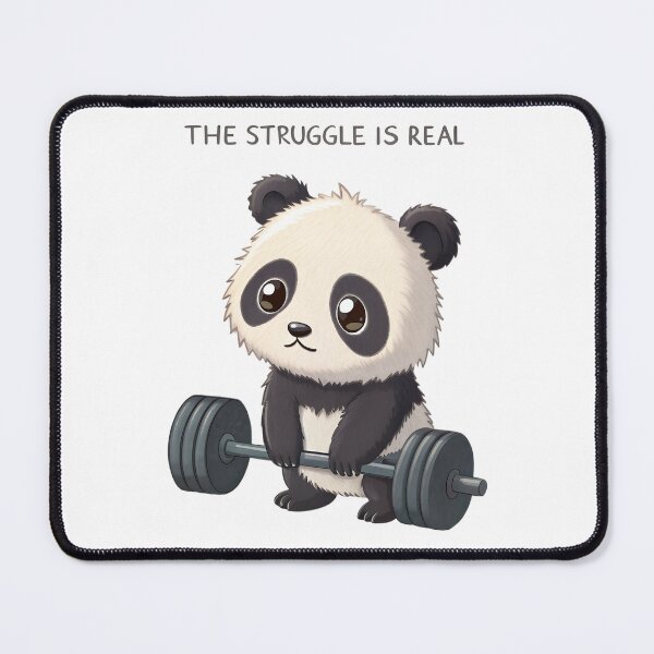 Item preview, Cute Panda Weightlifting – The Struggle Is Real Gym Humor Design designed and sold by PLisasPets.