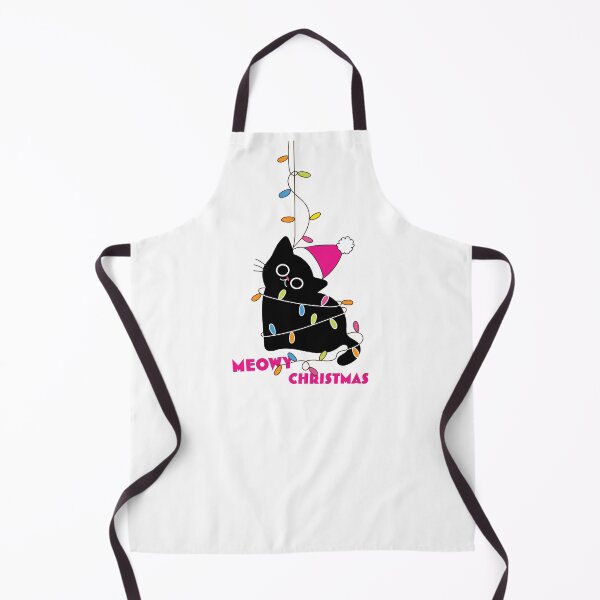 Item preview, Meowy Christmas Mischief - cute black cat in Christmas lights designed and sold by MandarinaStudio.