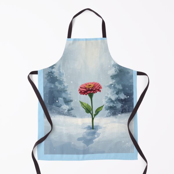 Item preview, Zinnia, magic flower in unexpected place, winter wonderland  designed and sold by digitalbitcraft.