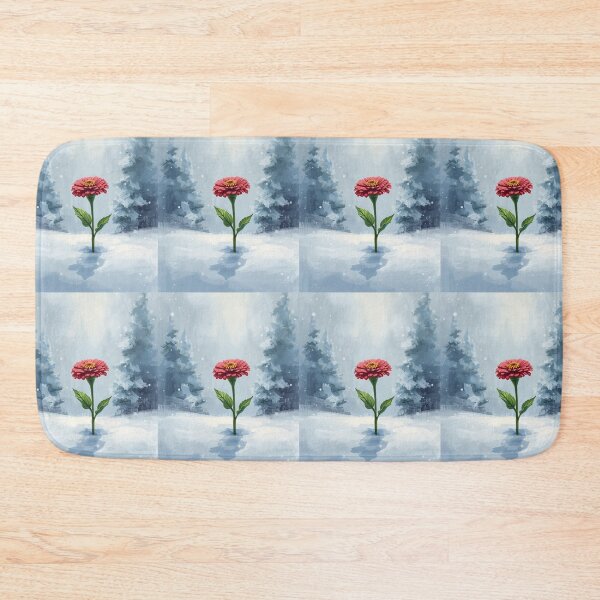 Item preview, Zinnia, magic flower in unexpected place, winter wonderland  designed and sold by digitalbitcraft.