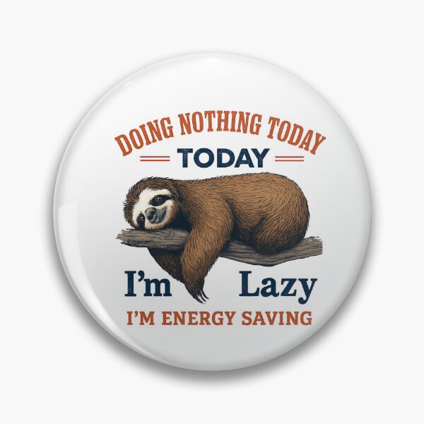 Artikelvorschau, Funny Sloth Doing Nothing – Retro Lazy Animal Humor Design entworfen und verkauft von FlorianDIY.