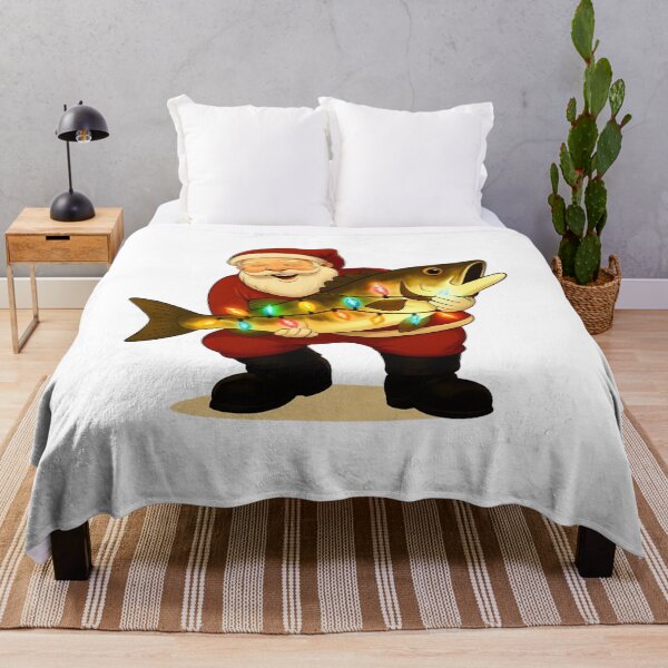 Item preview, Happy Santa Claus Holding Big Fish Funny Fisherman Christmas Gift designed and sold by BestDetailer.