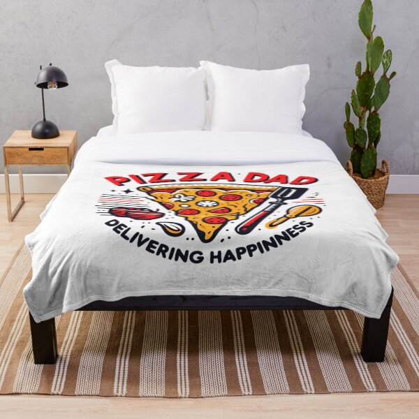 Aperçu de l'œuvre T-shirt rétro « Papa Pizza qui livre le bonheur » créée et vendue par DrawDrip.