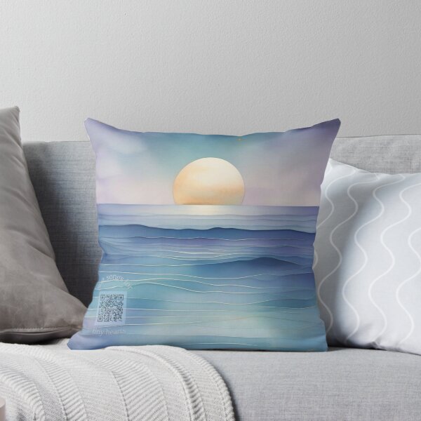 Item preview, Twilight Ocean Watercolor Nursery Art | Indigo, Seafoam & Lavender | Calming Lullaby QR Code designed and sold by Esterlane.