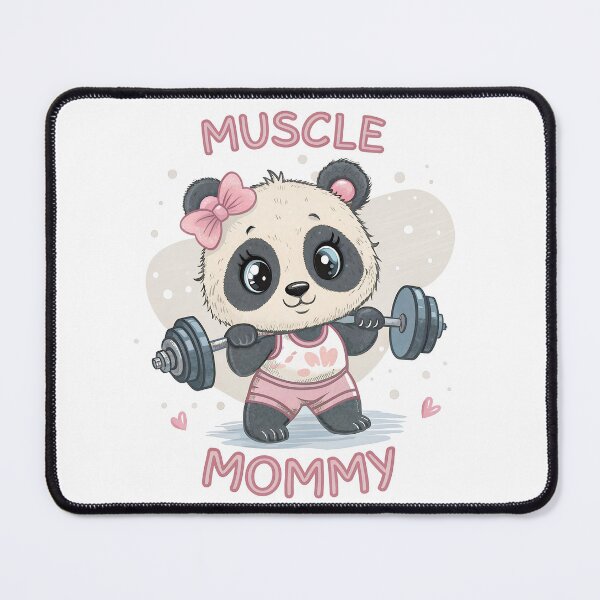 Item preview, Cute Pink Bow Panda – Muscle Mommy Weightlifting Gym Design designed and sold by PLisasPets.