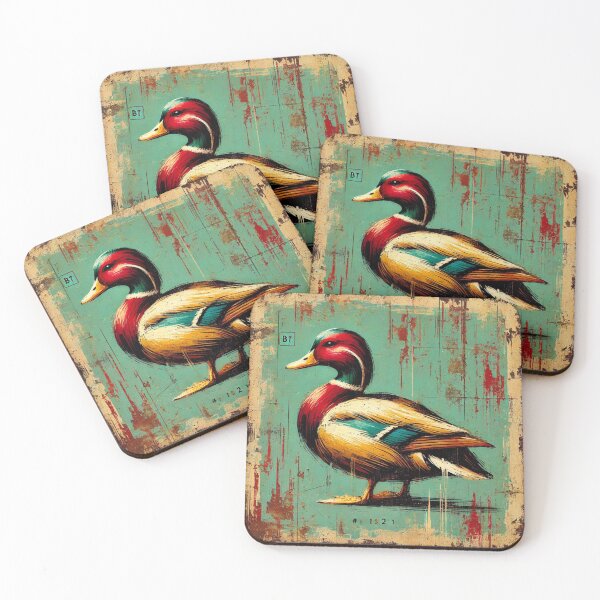 Artikelvorschau, Retro-Tierillustration einer Ente im Vintage-Stil entworfen und verkauft von Galskap.