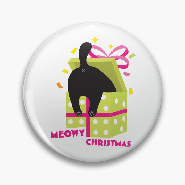 Item preview, funny black cat on gift box - Meowy christmas, Cats and Christmas, surely chaos designed and sold by MandarinaStudio.