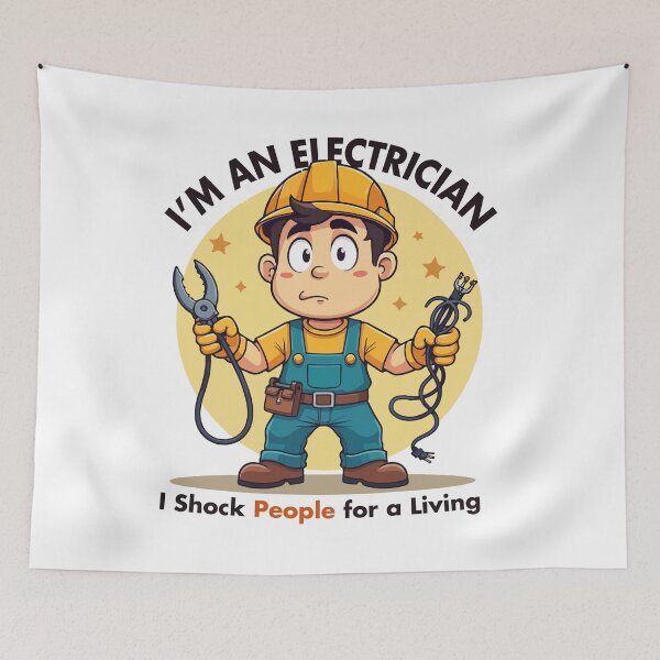 Item preview, I Shock People for a Living – Funny Electrician Cartoon T-Shirt designed and sold by Design-Pro-21.