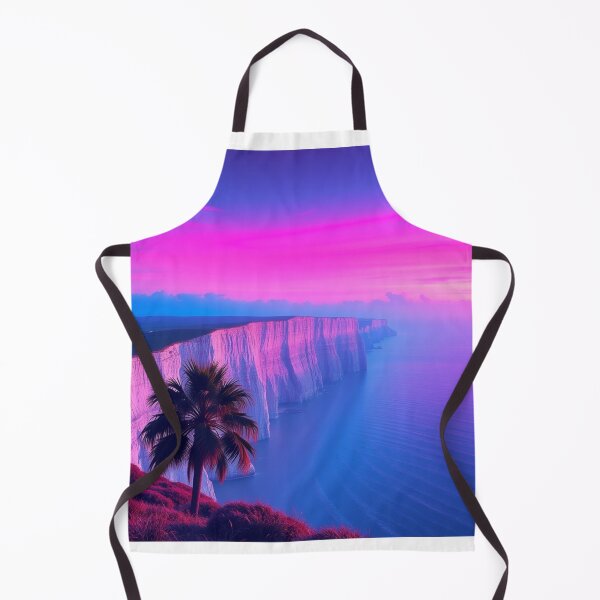 Item preview, Vaporwave Sunset Cliffs with Palm Trees Aesthetic Art designed and sold by EllDAV777.