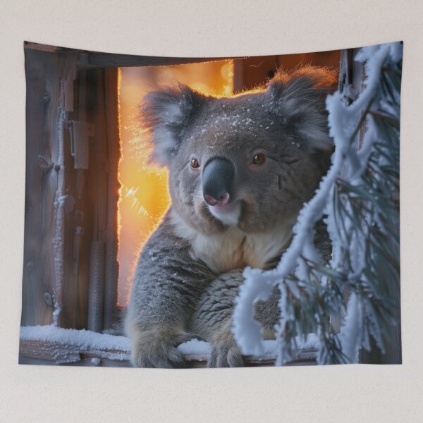 Item preview, Winter Koala at the Window – Soft Snow Glow designed and sold by Erika Kaisersot.