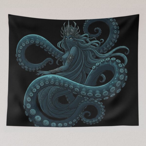 Item preview, Siren's Embrace | Abyssal Mermaid and Kraken Tentacles | Dark Fantasy Art designed and sold by Thaliandra.