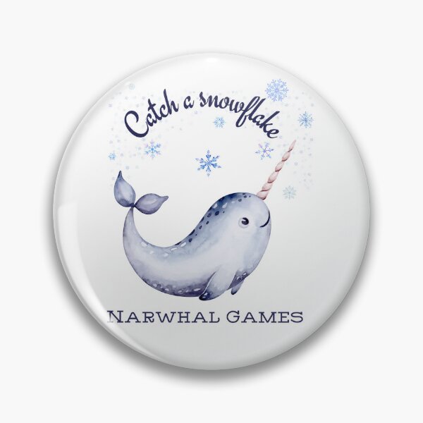 Item preview, Cute Narwhal in the North Pole – Catch a Snowflake Winter Narwhal Fun designed and sold by SunandShade.