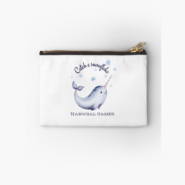 Item preview, Cute Narwhal in the North Pole – Catch a Snowflake Winter Narwhal Fun designed and sold by SunandShade.