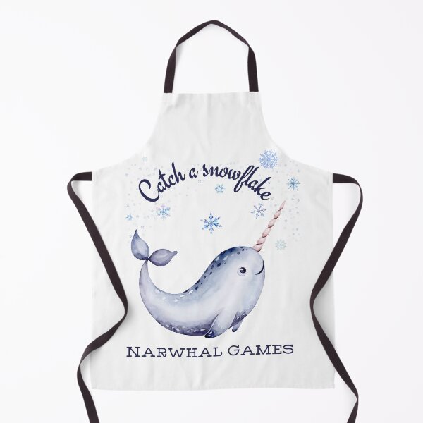 Item preview, Cute Narwhal in the North Pole – Catch a Snowflake Winter Narwhal Fun designed and sold by SunandShade.